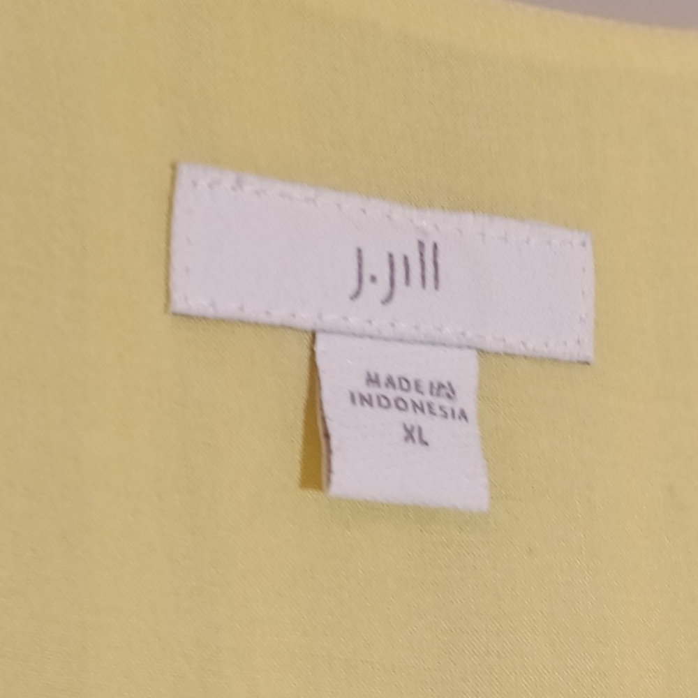 J. Jill Women's Jacquard V-Neck Tiered Midi Dress Size XL Yellow - Picture 4 of 7